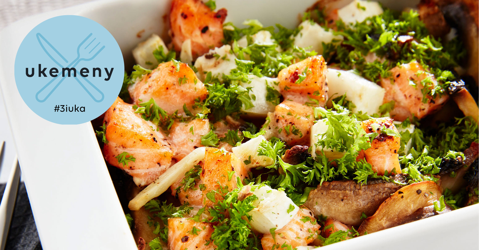 Laks i form med sjampinjong