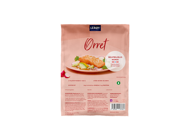 Ørret naturell fryst 2x125